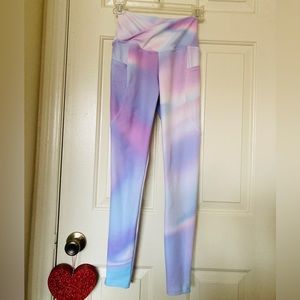 Pastel Prism Wrap Waist Leggings with Pockets